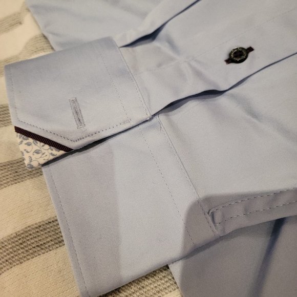 Ted Baker NWT Mens Long Sleeve Satin Stretch Shirt Modern Fit - Picture 10 of 12